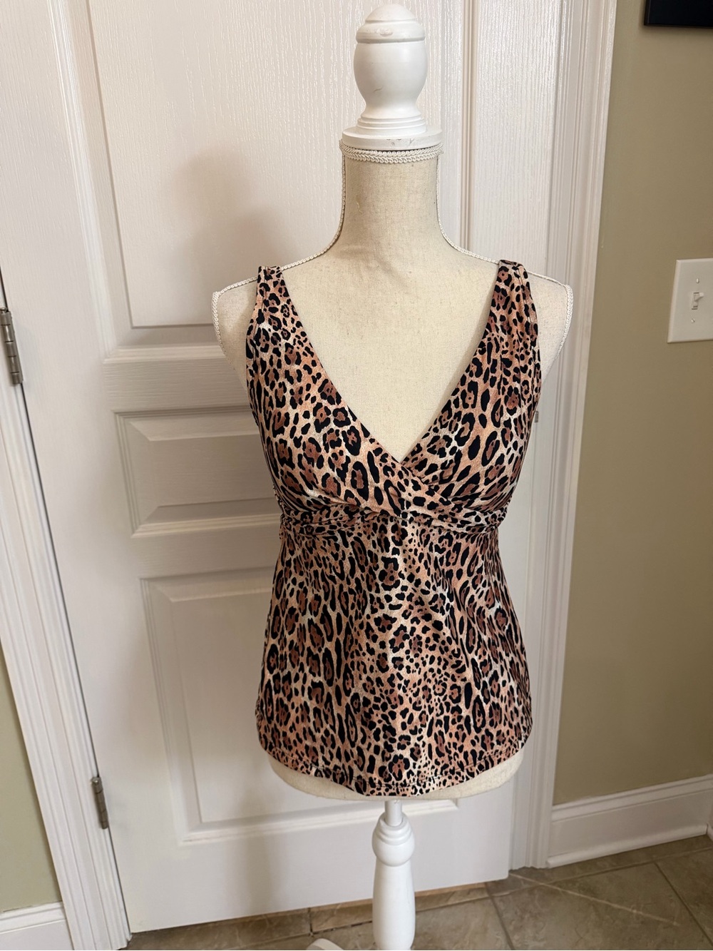 Alex Marie Leopard Print Tankini Swim Top